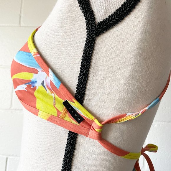 Jolyn Floral Print Triangle Crossback Bikini Top Swimwear Women’s Small - Picture 2 of 4